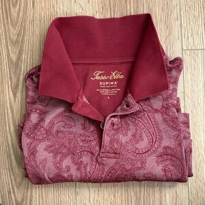 Tasso Elba Men's Burgundy Paisley Polo